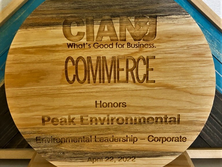 Peak receives a CIANJ Environmental Leadership Award